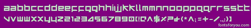 HarrierBold-fontti – vihreät fontit violetilla taustalla