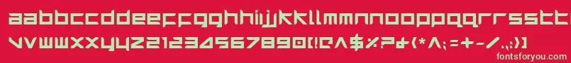 HarrierBold-fontti – vihreät fontit punaisella taustalla