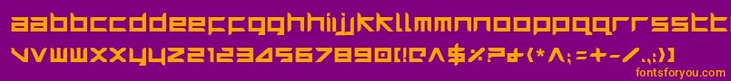 HarrierBold-Schriftart – Orangefarbene Schriften auf violettem Hintergrund