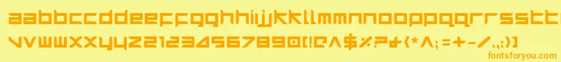 HarrierBold-fontti – oranssit fontit keltaisella taustalla