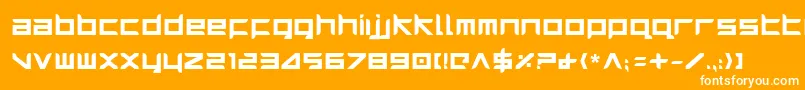 HarrierBold-Schriftart – Weiße Schriften auf orangefarbenem Hintergrund