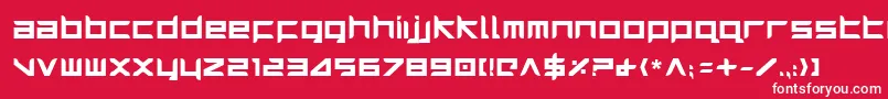 HarrierBold-Schriftart – Weiße Schriften auf rotem Hintergrund