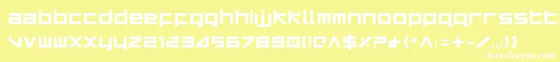 HarrierBold-fontti – valkoiset fontit keltaisella taustalla