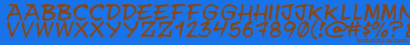 Y.N.W.U.A.Y Font – Brown Fonts on Blue Background
