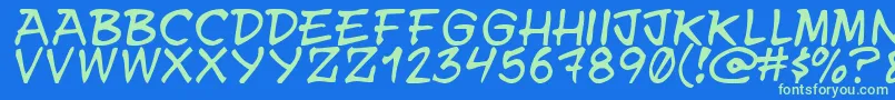 Y.N.W.U.A.Y Font – Green Fonts on Blue Background