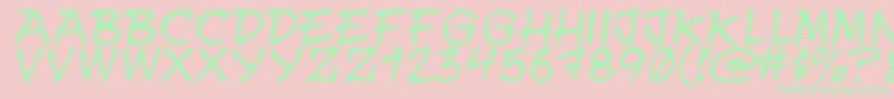 Y.N.W.U.A.Y Font – Green Fonts on Pink Background