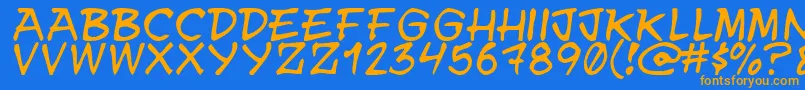 Y.N.W.U.A.Y Font – Orange Fonts on Blue Background
