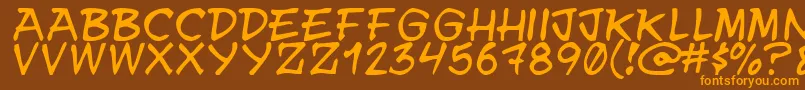 Y.N.W.U.A.Y Font – Orange Fonts on Brown Background