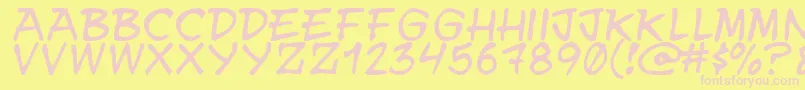 Y.N.W.U.A.Y Font – Pink Fonts on Yellow Background