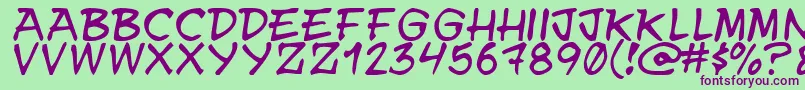 Y.N.W.U.A.Y Font – Purple Fonts on Green Background