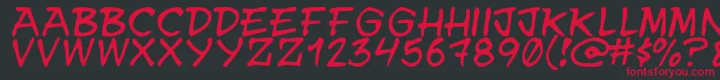 Y.N.W.U.A.Y-fontti – punaiset fontit mustalla taustalla