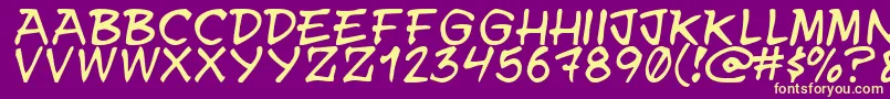 Czcionka Y.N.W.U.A.Y – żółte czcionki na fioletowym tle
