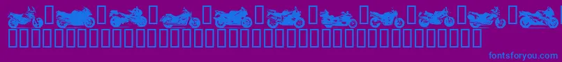 Police Motob – polices bleues sur fond violet