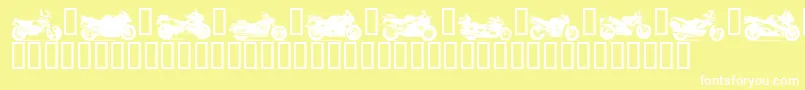 フォントMotob – 黄色い背景に白い文字