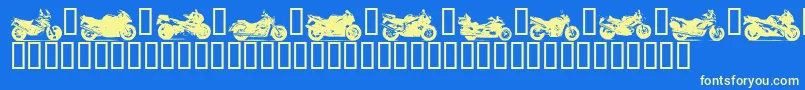Motob-fontti – keltaiset fontit sinisellä taustalla