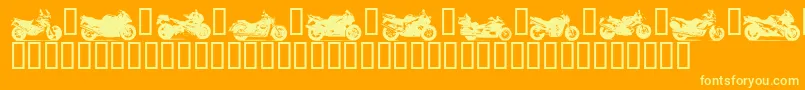 Motob Font – Yellow Fonts on Orange Background