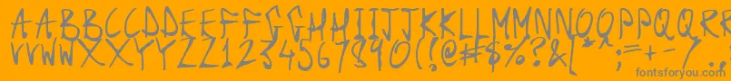 DarkScrollScripts-Schriftart – Graue Schriften auf orangefarbenem Hintergrund