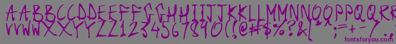 DarkScrollScripts-Schriftart – Violette Schriften auf grauem Hintergrund