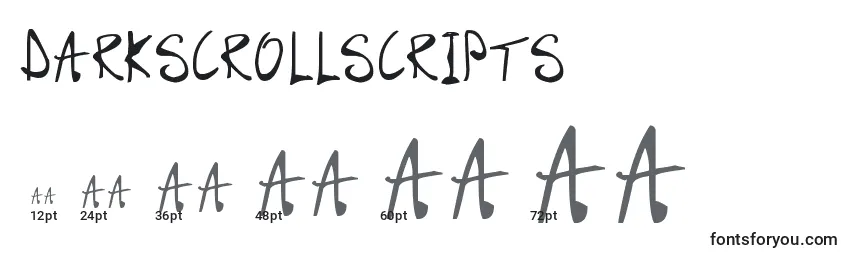 Größen der Schriftart DarkScrollScripts