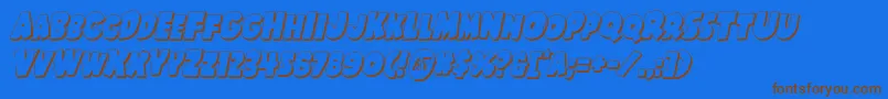 Shablagoo3Dital Font – Brown Fonts on Blue Background