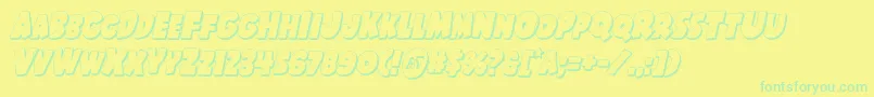 Shablagoo3Dital Font – Green Fonts on Yellow Background