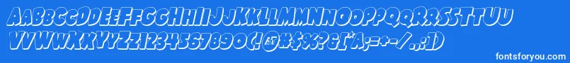 Shablagoo3Dital Font – White Fonts on Blue Background