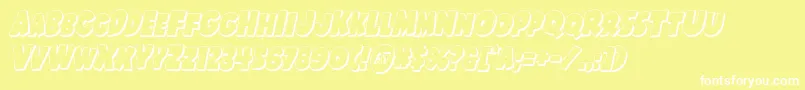 Shablagoo3Dital Font – White Fonts on Yellow Background