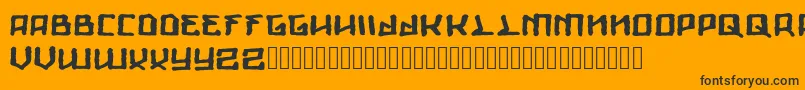 Giants-Schriftart – Schwarze Schriften auf orangefarbenem Hintergrund