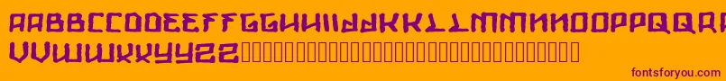 Giants-Schriftart – Violette Schriften auf orangefarbenem Hintergrund