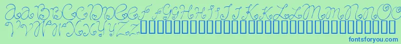 Шрифт CraftopiaLove – синие шрифты на зелёном фоне