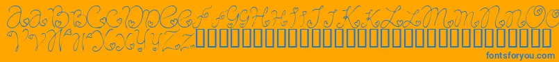 CraftopiaLove Font – Blue Fonts on Orange Background