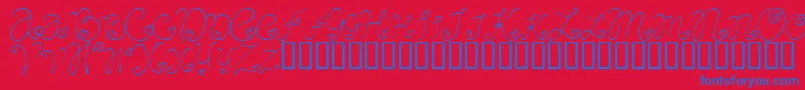 CraftopiaLove Font – Blue Fonts on Red Background