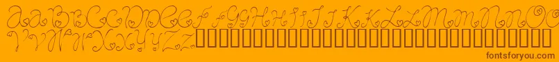 CraftopiaLove Font – Brown Fonts on Orange Background