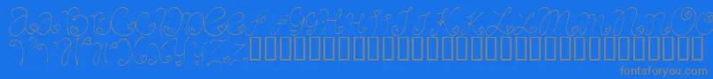 CraftopiaLove Font – Gray Fonts on Blue Background