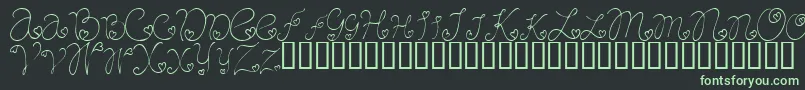 フォントCraftopiaLove – 黒い背景に緑の文字
