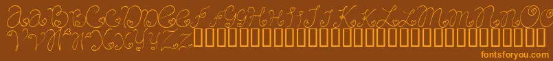 CraftopiaLove Font – Orange Fonts on Brown Background