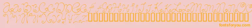 CraftopiaLove-Schriftart – Orangefarbene Schriften auf rosa Hintergrund