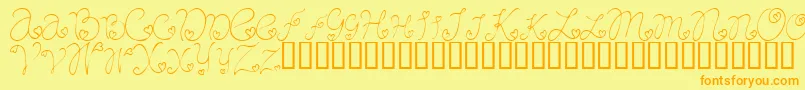 CraftopiaLove Font – Orange Fonts on Yellow Background