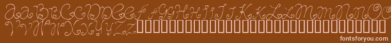 フォントCraftopiaLove – 茶色の背景にピンクのフォント