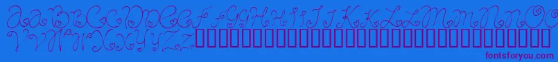 Шрифт CraftopiaLove – фиолетовые шрифты на синем фоне