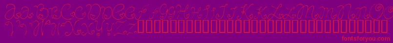 CraftopiaLove Font – Red Fonts on Purple Background