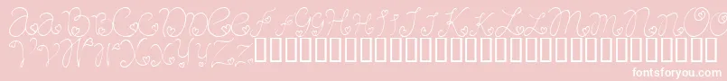 CraftopiaLove-Schriftart – Weiße Schriften auf rosa Hintergrund