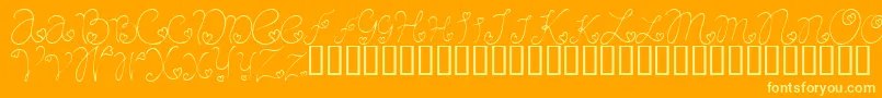 CraftopiaLove Font – Yellow Fonts on Orange Background