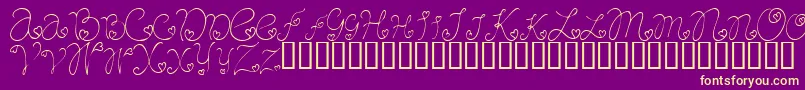 CraftopiaLove Font – Yellow Fonts on Purple Background