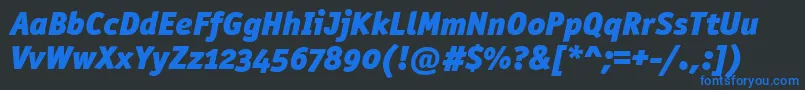 OfficinasanblkositcttРљСѓСЂСЃРёРІ Font – Blue Fonts on Black Background
