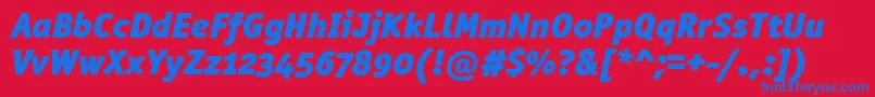 OfficinasanblkositcttРљСѓСЂСЃРёРІ-Schriftart – Blaue Schriften auf rotem Hintergrund