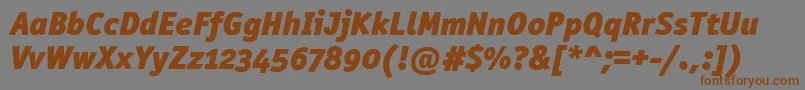 Шрифт OfficinasanblkositcttРљСѓСЂСЃРёРІ – коричневые шрифты на сером фоне