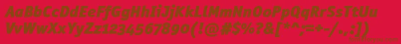 OfficinasanblkositcttРљСѓСЂСЃРёРІ-Schriftart – Braune Schriften auf rotem Hintergrund