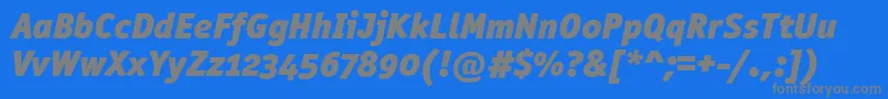 OfficinasanblkositcttРљСѓСЂСЃРёРІ-Schriftart – Graue Schriften auf blauem Hintergrund