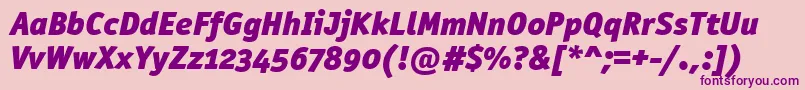 OfficinasanblkositcttРљСѓСЂСЃРёРІ-Schriftart – Violette Schriften auf rosa Hintergrund